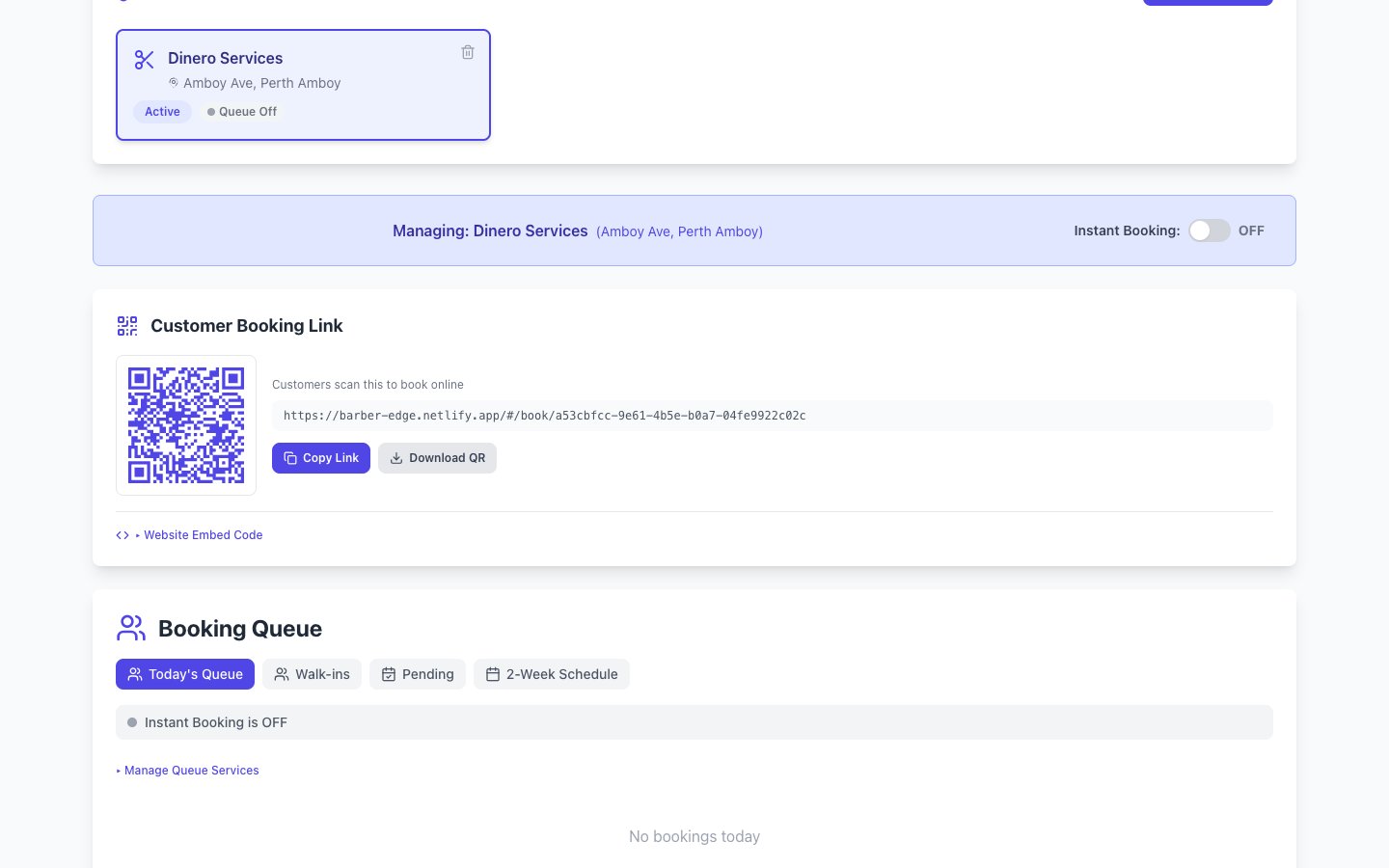 Salon & Barber Dashboard